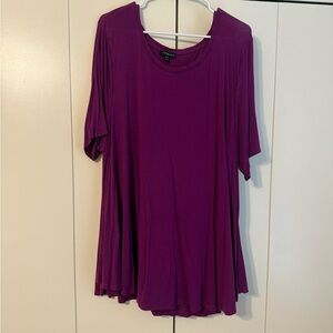 Lane Bryant Rich Purple Short Sleeve Top